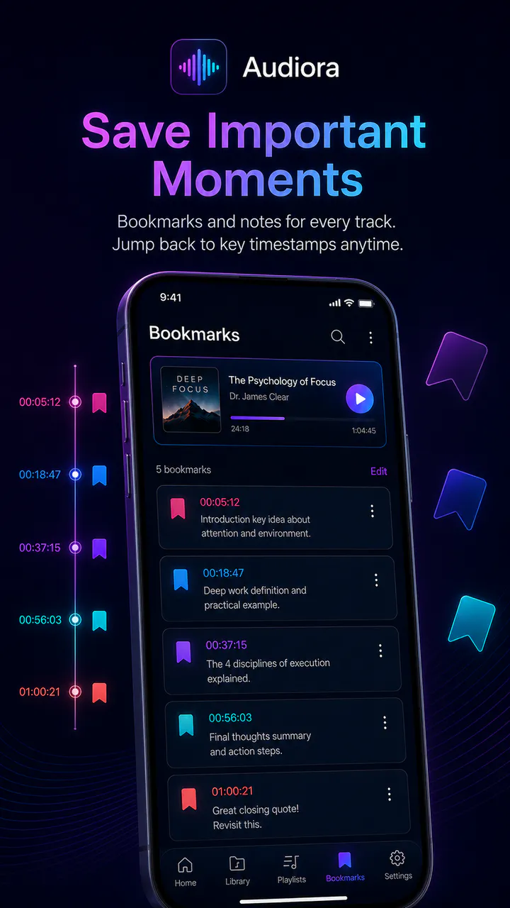 Audiora Android interface