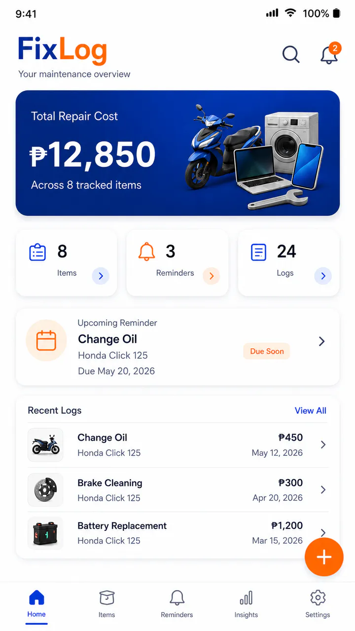 FixLog interface screen 1
