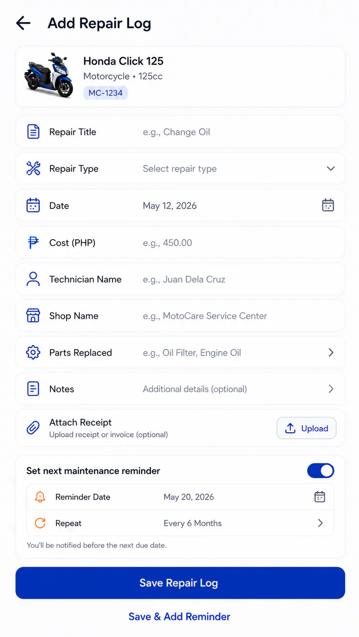 FixLog interface screen 2