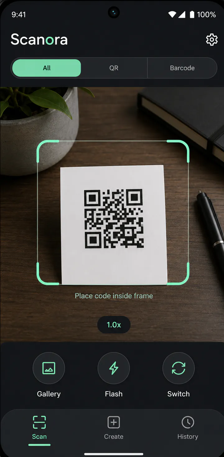 Scanora Android interface