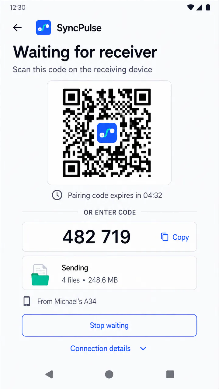 SyncPulse Android interface 3