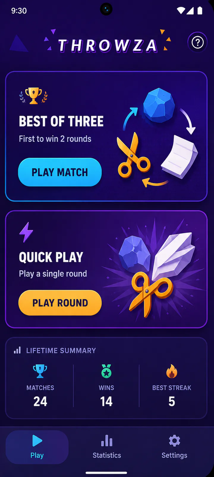 Throwza Android interface
