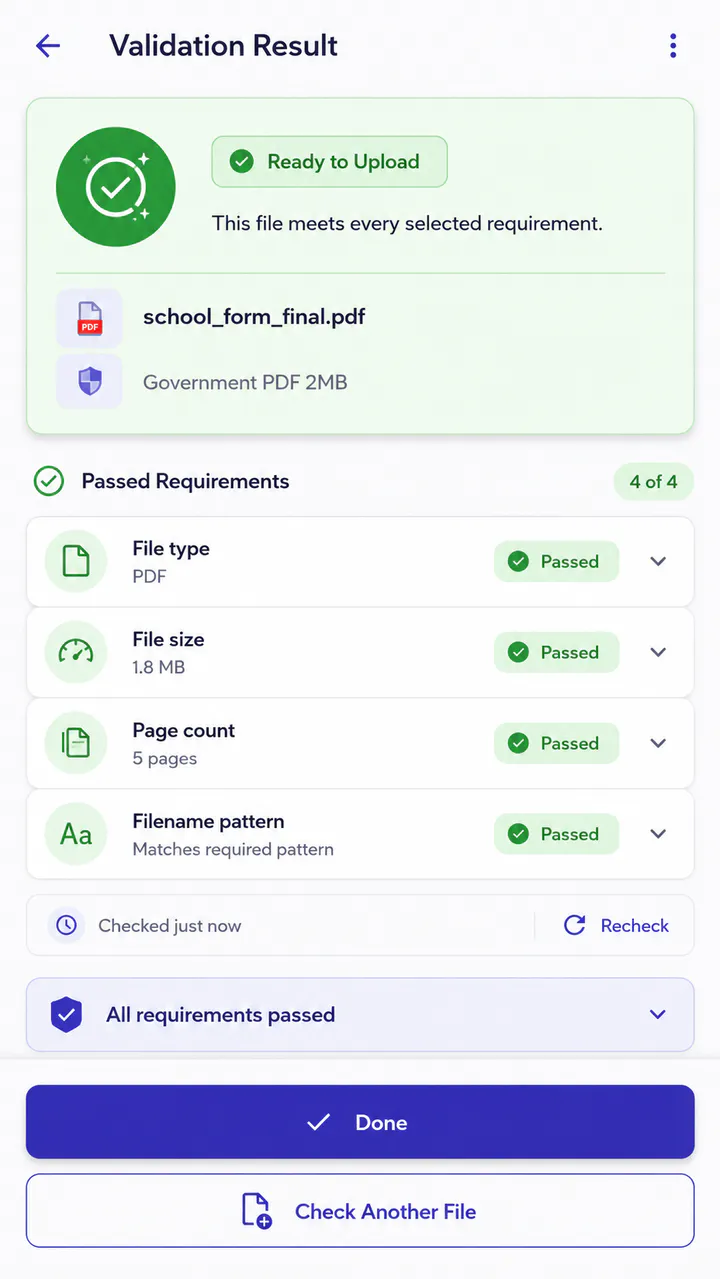UploadFit Android interface