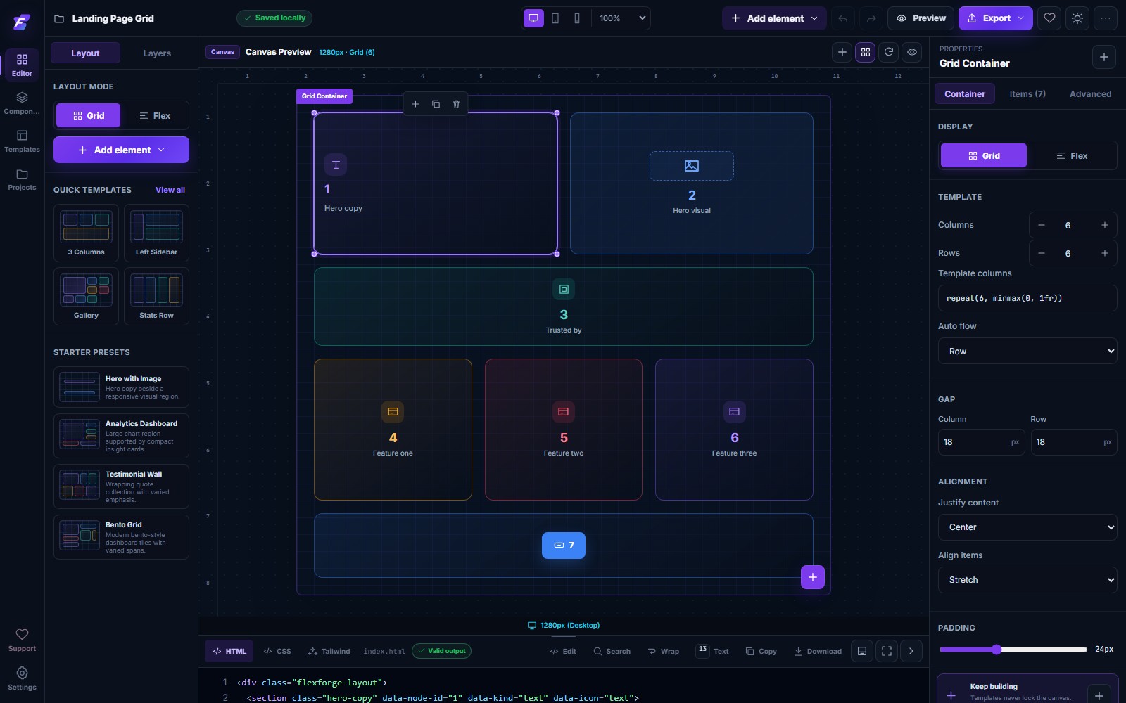 FlexForge website preview