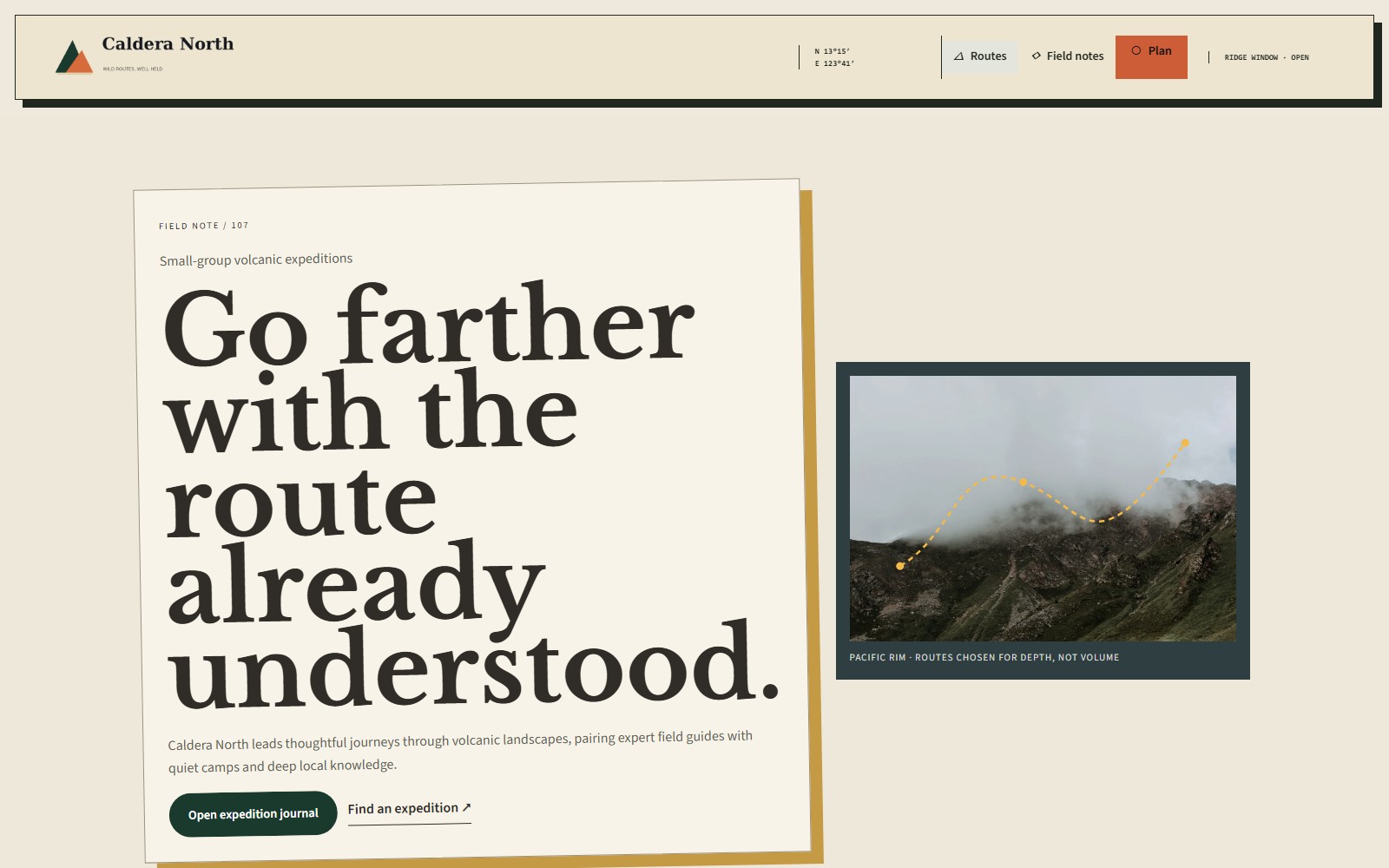Caldera North website preview