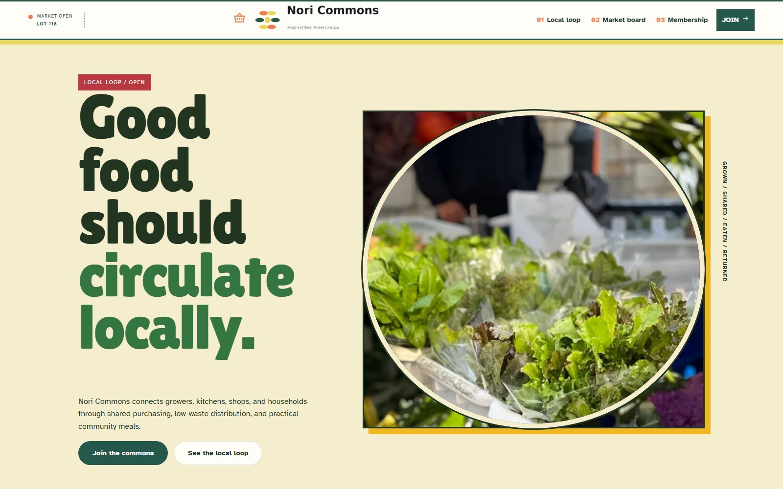 Nori Commons website preview