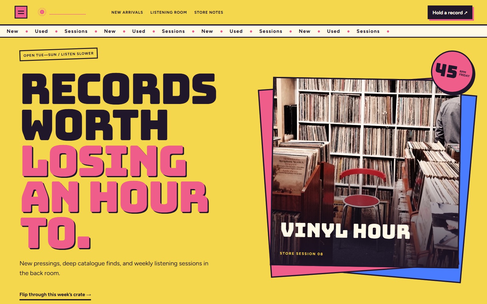 Vinyl Hour website preview