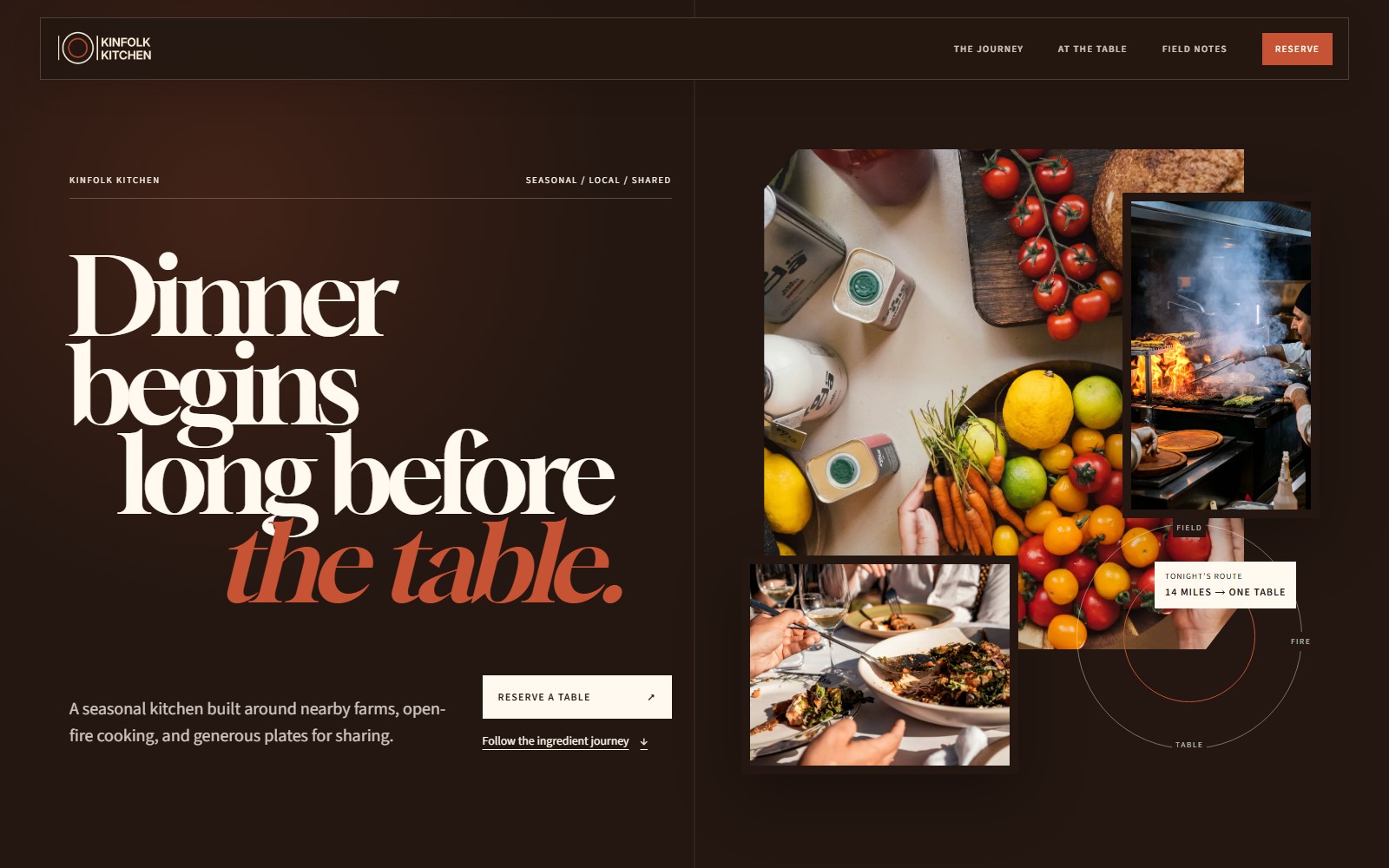 Kinfolk Kitchen website preview