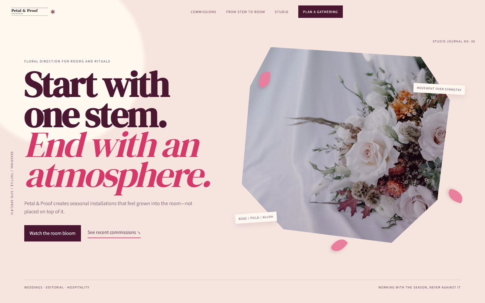 Petal & Proof website preview