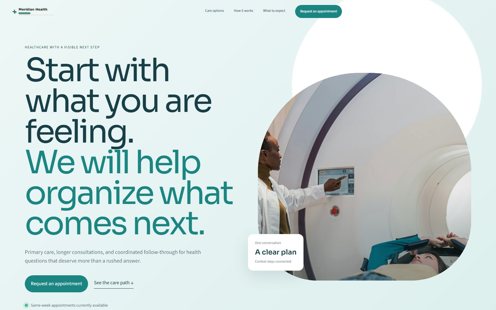 Meridian Health website preview