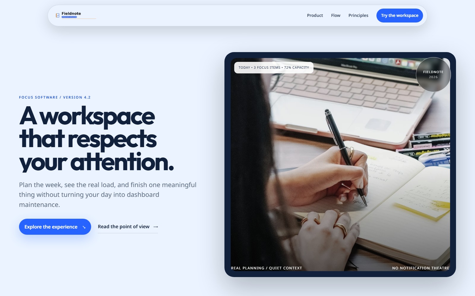 Fieldnote website preview