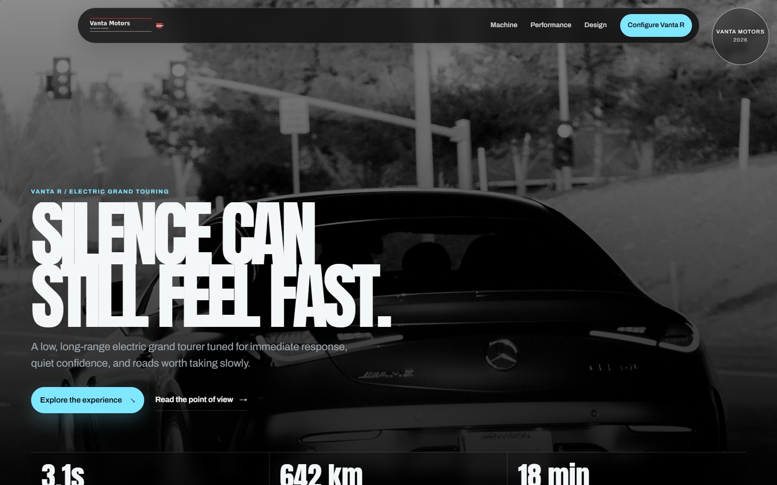 Vanta Motors website preview