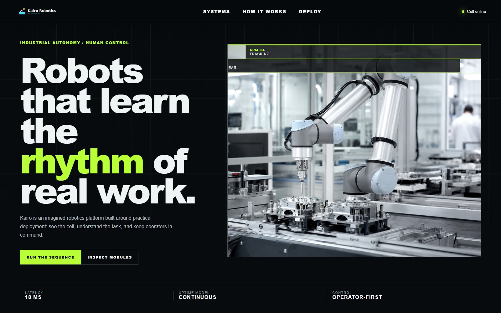 Kairo Robotics website preview