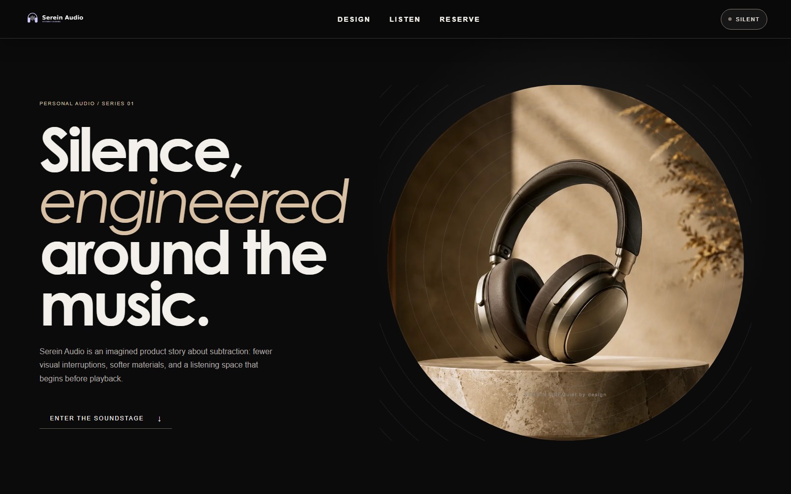 Serein Audio website preview